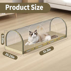 3 Function in 1 Cardboard Cat Scratcher Board, 31.5 in Cat Scratcher House, Cat Scratchers for Indoor Cats, Arched Cats Scratch Pad As Cat Bed, Cat Tunnel for Sleep, Grind Claws (Beige)