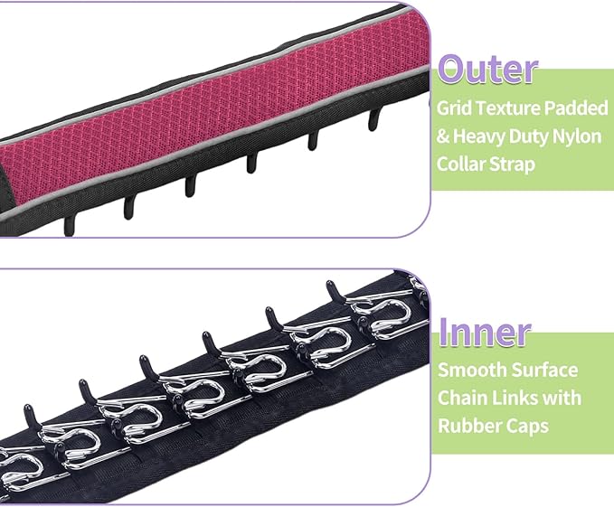 Martingale No Pull Dog Collar for Large Medium Dogs Training Walking, Heavy Duty Nylon Reflective Adjustable Anti Pull Slip Collar with Buckle M Wine Red