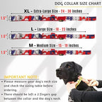ADITYNA Heavy Duty Dog Collar for Extra-Large Dogs - Camo Red Blue Collar with Handle for Training, and Walking - Wide, Tactical, Soft Neoprene Padded