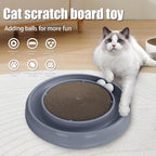 Cat Scratcher Toy Ball Track for Indoor Cats,Round Interactive Scratching Board Exercise Set for Bored Indoor Adult and Kitten Mental & Physical Stimulation (Grey)