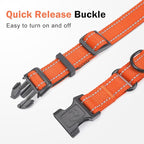 Martingale Collar for Dogs with Quick Release Buckle, Reflective Soft Padded & Escape Proof, Adjustable Nylon Dog Collars for Training & Daily Walking (Orange,XS)