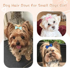 40PCS (20 Pairs) Dog Hair Bows with Rubber Bands, Puppy Dog Bows for Small Size Dog Girls, Mix Colors Dog Hair Ties, Dog Hair Accessories Girl for Daily Use Birthday(Type A)