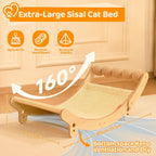 Cat Scratcher Bed - 31.5 inch Cat Scratching Pad with Large Cats Hammock Sisal Scratch Post Toy Ball,for Indoor Cats Scratching Pad, Protects Furniture,Kittens Gifts
