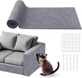 Cat Scratch Furniture Protector for Couch, Wall & Door Guard, Trimmable Self-Adhesive Scratch Pad, DIY Climbing Mat, Deterrent, Scratching Post Replacement (78.7''x15.8'', Light Gray)
