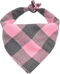 Bubblepup Plaid Dog Bandana, Cotton Dog Bandana for Small Medium Large Dogs, Dog Kerchief, 1PC Square Dog Scarf Dog Triangle Bibs