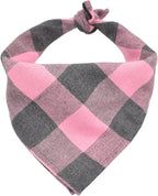 Bubblepup Plaid Dog Bandana, Cotton Dog Bandana for Small Medium Large Dogs, Dog Kerchief, 1PC Square Dog Scarf Dog Triangle Bibs