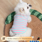 KYEESE 2Pack Dog Shirt, Soft Striped Dogs T Shirts, Lightweight Doggie Tank Top Cat Clothes, Sleeveless Dog Shirt for Small Dogs, Stretchy Pet Vest, Pink, Medium