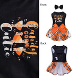 CuteBone Halloween Dog Dresses Velvet Holiday Small Dogs Clothes Onesie Pet Apparel Girl Puppy Skirt with Bow Hair Rope CVA45L-D