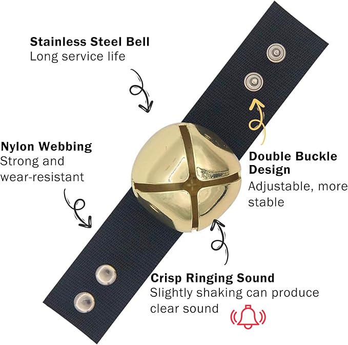 SCENEREAL Large Bell for Dog Collar, 2 Pack 1.5" Extra Loud Collar Bells for Cats and Dogs Training, Hiking, Walking, Hunting, Pet Tracker, Pet Bell for Save Wildlife and Birds Gold