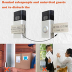 Front Door No Soliciting Sign & Do Not Knock Or Ring Doorbell Sign - Easy to Install on Doorbells - Prevents the Doorbell From Ringing While Napping or at Work (Silver - Right Side Mount)