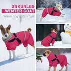 BRKURLEG Dog Winter Coat with Harness Built in, Winter Dog Jacket for Small and Medium Dogs, Small Dogs Snowsuit Reflective Windproof Cold Weather Coat, Puppy Warm Fleece Coats, Hot Pink, L