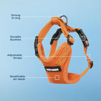 Voyager Step-in Pet Harness - All Weather Mesh, Adjustable Step in Harness for Cats and Dogs by Best Pet Supplies - Orange, S