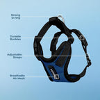 Voyager Step-in Pet Harness - All Weather Mesh, Adjustable Step in Harness for Cats and Dogs by Best Pet Supplies - Royal Blue/Black Trim, M