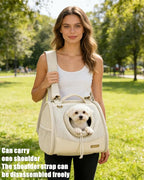Pet Dog & Cat Chest Carrier Backpack,Adjustable Ventilated Carrier for Small Dogs Cats,Front Facing Puppy Carrier Backpack,Lightweight Doggy Backpack for Travel Hiking Outdoor (Beige)