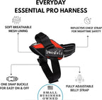 ShawnCo Essential Pro Dog Harness, No-Pull Pet Vest with 3 Leash Clips and Removable, Reflective Side Patches, Adjustable and Padded Harness for Small, Medium and Large Dogs (Mustang Red, XL)