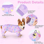 Glittme 2PACK Dog Pajamas Soft Dogs Clothes for Small Medium Dogs Elastic Cats Apparel Breathable Dog Pjs for Puppy