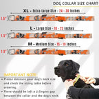ADITYNA Heavy Duty Dog Collar for Medium Dogs - Camo Orange Collar with Handle for Training, and Walking - Wide, Thick, Tactical, Soft Neoprene Padded