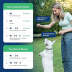 My Pet Command 2-1 Dog Bark Collar with 300Ft Fob Remote Tag. Smart AI Anti Barking Training Rechargeable 5 Sensitivity Levels, Beep Vibration, Shock (Opt). L,M,S Dogs Waterproof Xtra Remote Only