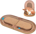 Cat Scratcher, 26 Inch Cat Scratching Post, Foldable L Shape Cat Scratch Pad with Ball Toy, Interactive Cat Toys for Indoor Cats