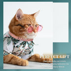 Xuniea 2 Pieces Cat Dog Chain Collar and Sunglasses Set Rhinestone Necklace with Secure Buckle Round Glasses for Doll Cat Dog Pet Accessories(10 Inch,Rose Gold, Pink)