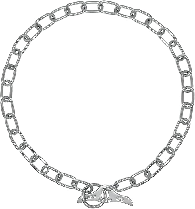 Herm Sprenger Chrome Plated Steel Fur Saver Dog Collar with Medium Links and Toggle Closure Professional Training Collar for Small Medium Large Dogs Correction Slip Chain Made in Germany (22in (55cm))