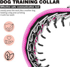 Martingale No Pull Dog Collar for Large Medium Small Dogs, Heavy Duty Nylon Adjustable Reflective Anti Pull Slip Collar with Buckle for Training Walking Hunting S Hot Pink