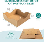 Modular Cardboard Cat Condo System, Bowl-Shaped Cat Bed Module, Foldable Stackable DIY Cat House for Indoor Cats
