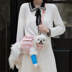 Dog Lift Harness Dog Carrier Dog VES Harness Adjustable Dog Leash with Small Puppy Treat Bag（Pink,XS）
