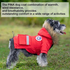 PINA Small Dog Coats - Waterproof & Windproof Dog Jacket, Winter Coat with Flannel Lining & Faux Fur Hood