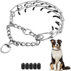 Dog Prong Collar,Choke Collar for Dogs Pinch Training Collar,Detachable Adjustable Choke Collar with Comfort Rubber Tips, Metal Adjustable Large Middle Dog Pet Pinch Collar