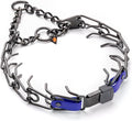 Herm Sprenger Black Stainless Steel Dog Collar with Quick Release ClicLock Buckle O-Ring Biothane Insert Training Collar Made in Germany (Blueberry Royal, 25in x 4.0mm(Neck Size up to21-22in))