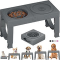 XIAZ Elevated Dog Bowls Large Breed Raised Dogs Bowl Stand Large/Medium Sized Dog Slow Feeder Dogs Bowls Food Water Stands 5 Heights Adjustable 9/11/12/14in Pet Feeder Dish Station