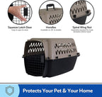 Petmate Vari Dog Kennel Portable Carriers & Crates for Smaller Dogs or Puppies and Pets 10 to 20 lbs, Airline-Friendly Plastic Pet Carrier Home and Travel, 24" Long, Taupe & Black, 24” x 16.7” x 14.5”