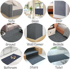 78.7"x15.8" Sticky Scratch Wall Mat, Cat Carpet Scratcher, DIY Pet Climb Covered Pads for Furniture or Wall (Beige)