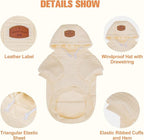 BEAUTYZOO Small Dog Hoodie Sweater with Pockets, Dog Clothes for Small Medium Dogs Boy Girl, Waffle-Like Laminated Cotton Pet Coats with Hat and Leash Hole, Cream L