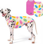 KYEESE 2Pack Dog Shirt, Lightweight Sun Protection Dog T Shirts for Large Dogs Girl, Breathable Mesh Tank Top Sleeveless Pet Reflective Vest, Soft Summer Dogs Clothes, Ice Pop+Pink, 3XL