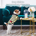 Dog Striped T-Shirts for Small Dogs Cats, Dog Vest Pet Apparel Tee Shirts Spring Summer Suitable for Small and Medium Large Pets French Bulldog Bichon, Beige