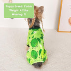 Dog Pajamas Pjs Spring Summer Dog Clothes for Small Dogs Girl Boy, Soft Stretchy Tiny Chihuahua Yorkie Puppy Clothes Doggie Onesies Cat Pet Jammies Outfit, Lemon, L