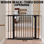 Baby Gate for Stairs, 29.7-40.6" Pressure Mounted Dog Gate, Auto Close Safety Gate for Children & Pets, Easy Install Pet Gate with Walk Thru Door for Doorways & Hallways, No Drilling, Dual-Lock Design