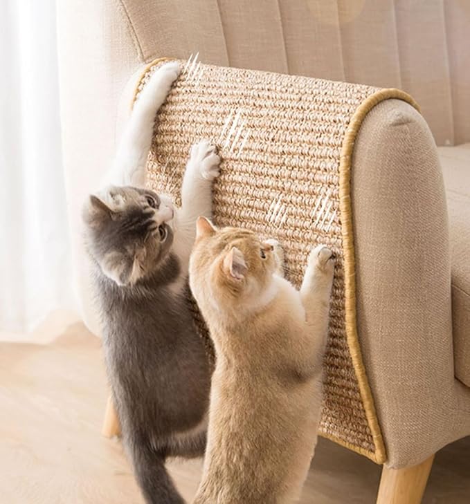 Plus Size Cat Scratching Mat Pastable Natural Sisal Grinding Claws Mat and Anti-Slip Carpet for Cat Grinding Claws and Furniture Protecting Carpet Sofas (50 * 80cm)