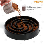 Slow Feeder Dog Bowls for Large Medium Dog Non Slip Maze Puzzle Bowl Pet Slower Food Feeding Dishes Interactive Bloat Stop Preventing Choking Healthy Dog Bowl, Black