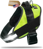 Dog Harness with Patch Panels, No Choke, Reflective, Adjustable, Soft Padded Dog Vest Harness with Easy Control Handle for Medium Sized Dog, Green, M