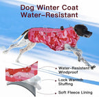 Dog Coat Winter Warm Dog Jackets for Large Dogs Reflective Snowsuit with Harness Fleece Dogs Snow Jacket Waterproof Pet Clothes for Cold Weather
