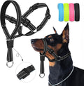 Weesiber No-Pull Dog Head Halter - Adjustable Dog Muzzle Leash, Padded Head Collar for Dogs to Prevent Heavy Pulling On The Leash(Black,L)