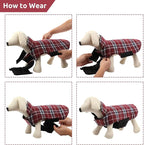 MIGOHI Dog Jackets for Winter, Windproof Waterproof Reversible Dog Coat for Cold Weather, British Style Plaid Warm Dogs Vest for Small Medium Large Dogs, Red, XXXL