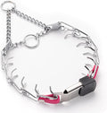 Herm Sprenger Chrome Plated Steel Dog Collar with Quick Release ClicLock Buckle O-Ring Biothane Insert Training Collar Made in Germany (Passionfruit Pink, 16in x 2.25mm(Neck Size up to 13-14in))