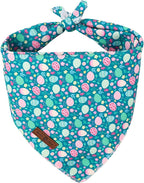 Lionet Paws Easter Dog Bandana for Medium Large Dogs,Green Dog Kerchief Eggs Dogs Triangle Bibs Scarf for Girl or Boy