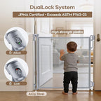 Retractable Baby Gate for Stairs & Doorways - 55" Wide Portable Safety Gate | Fits Baseboards, Easy to Use Indoor/Outdoor | Mesh Gate for Dogs, Puppies, Gray