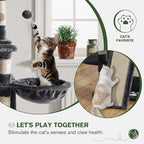 IMUsee 68 Inches Multi-Level Large Cat Tree for Large Kitties/Big Cat Tower with Condo/Cozy Plush Perches/Sisal Scratching Posts and Hammocks/ ‌Feline Activity Center Play House/Smoky Grey