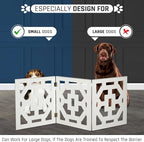 Bundaloo Freestanding Dog Gate Expandable Decorative Wooden Fence for Small to Medium Pet Dogs, Barrier for Stairs, Doorways, & Hallways